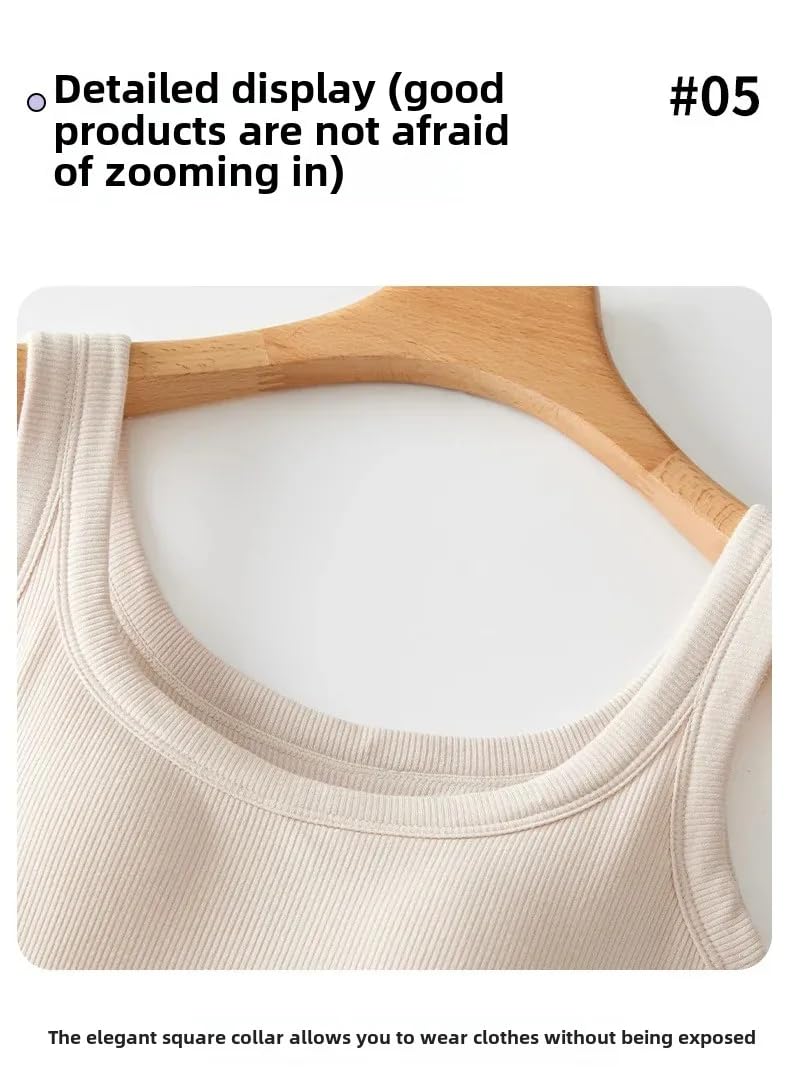 Damen-Tanktop Aus Modaler Baumwolle Mit Integriertem Innenteil Und Anti-Exposure-Effekt In Übergröße, Einfarbig, Mit Trägerlosem Bh Und Brustpolster
