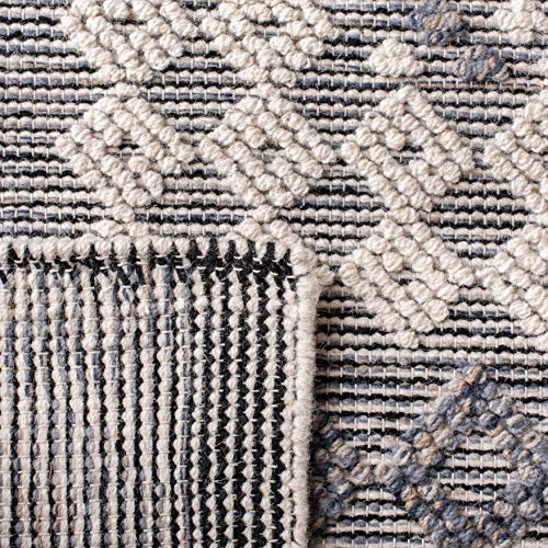 SAFAVIEH Area Rug 8x10 - Natura Collection - Large - Cream & Navy, Handmade Wool, Ideal for Living Room, Bedroom, Dining Space (NAT625N) - Image 9