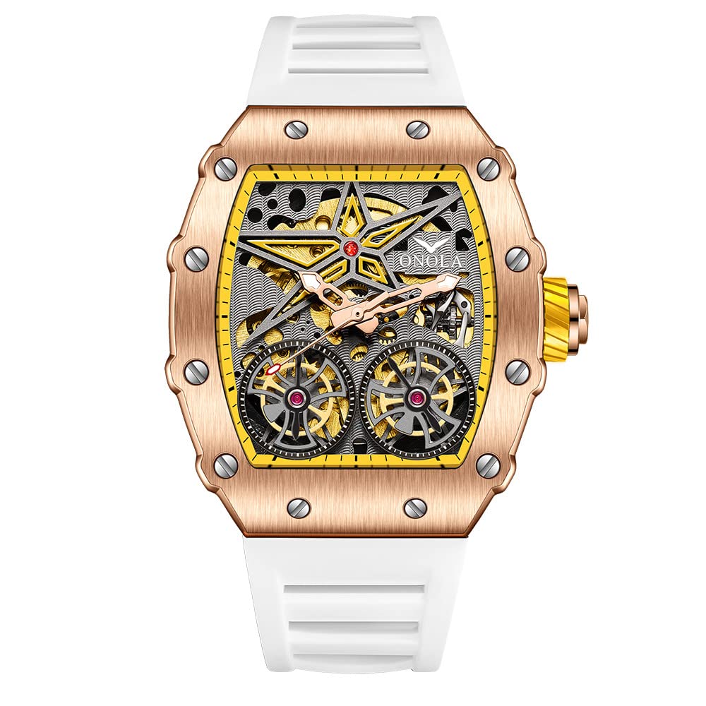 OVERFLY Double Tourbillon Automatic Skeleton Mechanical Flywheel Unique Dial Luxury (B0BFJ3NBB9) Amazon Price History, Amazon Price Tracker
