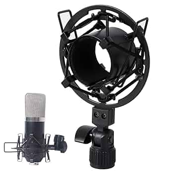 コンデンサーマイク シルバー ショックマウント付き Amazon | シルバー メタル スパイダーショックマウント