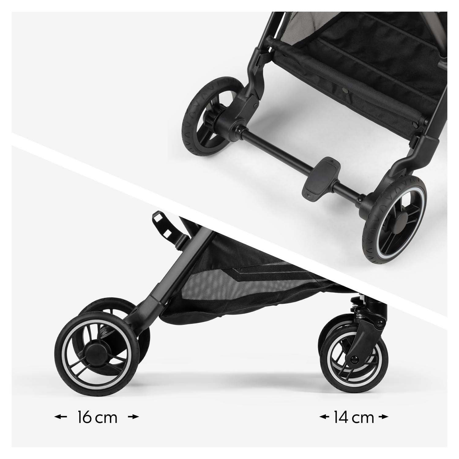 Hauck Fly N Care, Black - Ultra Compact & Light Travel Pushchair (7.5kg) with One Hand Fold, Carry Strap & Bag, Seat Liner, Car Seat Adapter, UPF 50+ Sun Canopy, Fully Reclining from Birth to 22 kg — view 7