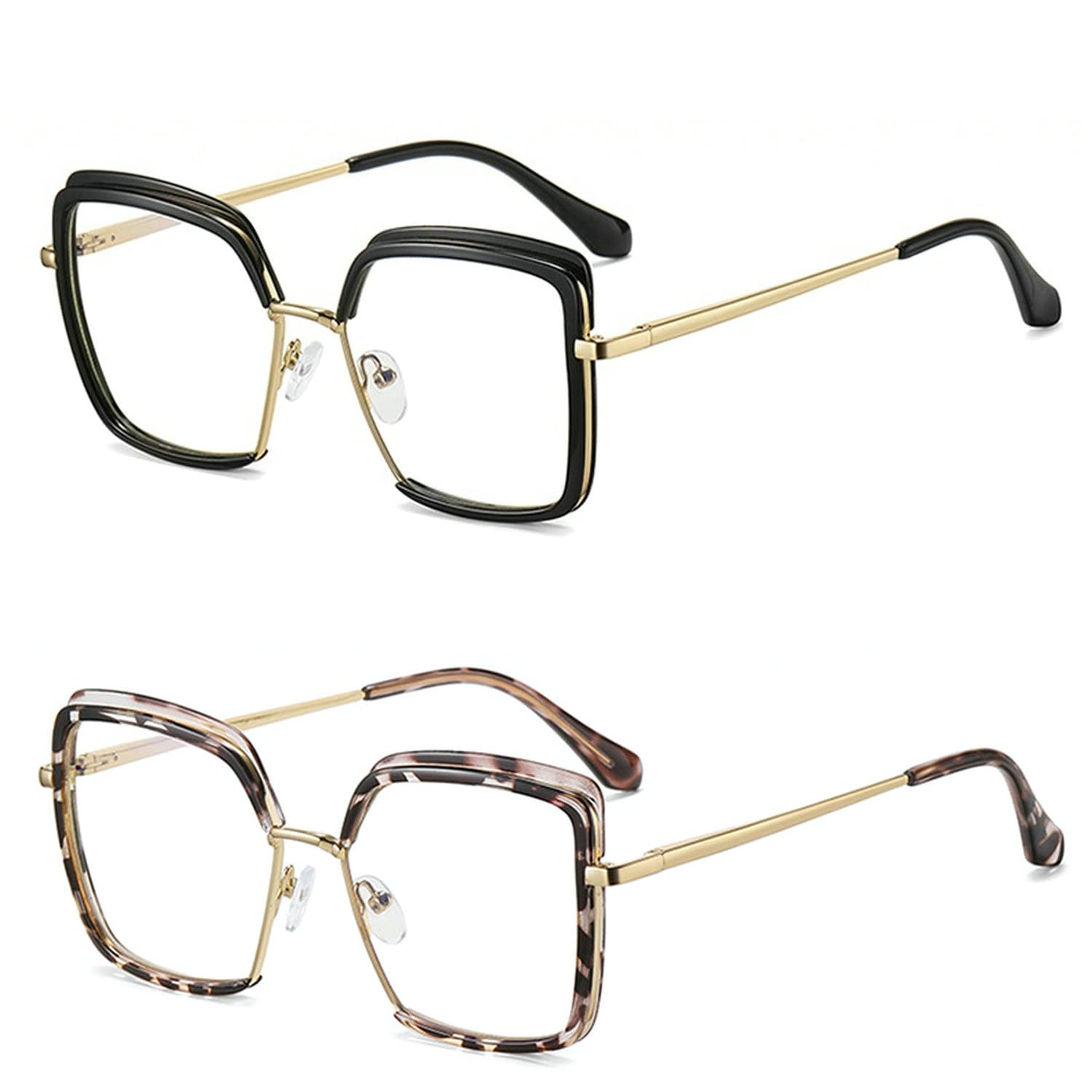 Ladies blocking blue reading reading glasses fashion square retro Anti Eyestrain & Headache male reader