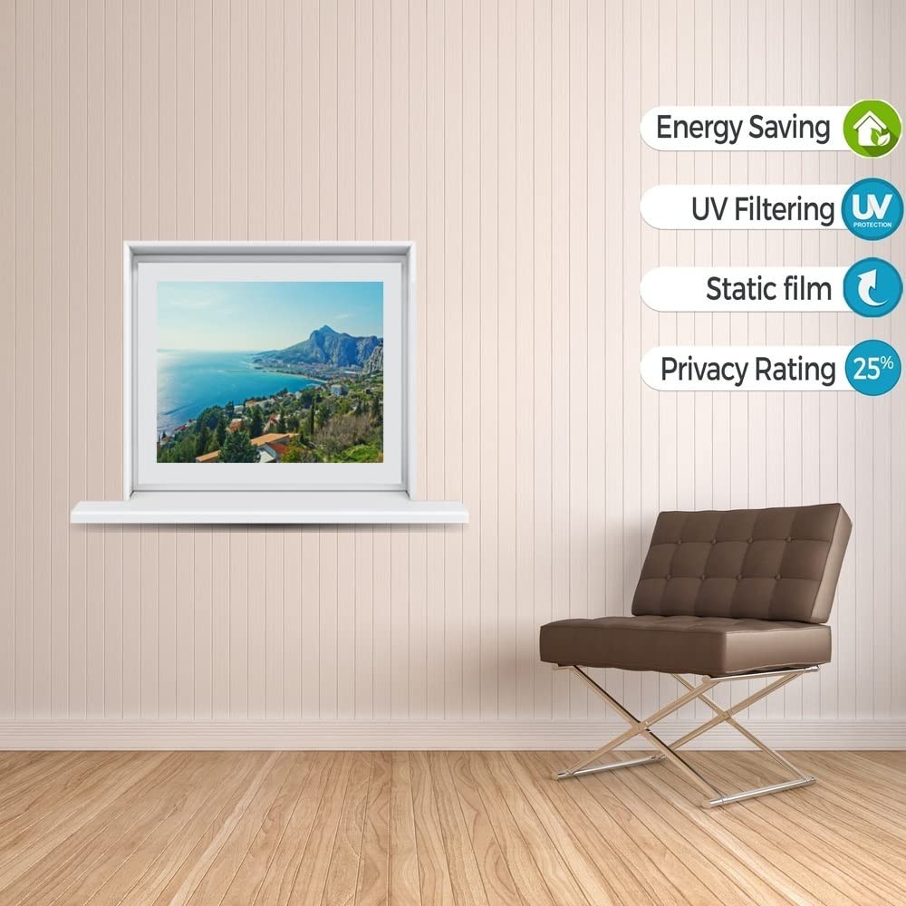 Windowpix 30x24 Inch Decorative Static Cling Window Film Scenic Ocean Views Printed on Clear for Window Glass Panels. UV Protection, Energy Saving.