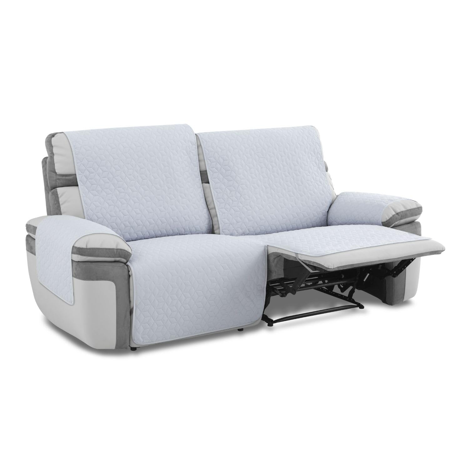 MAXIFUNDAS | Cubre Sofá Relax Slam | Color Gris Claro | 2 Plazas | Acolchado, Reversible, Antideslizante y Repelente a Líquidos | Ideal para Hogares con Mascotas y Niños OEKO-TEX STANDARD 100