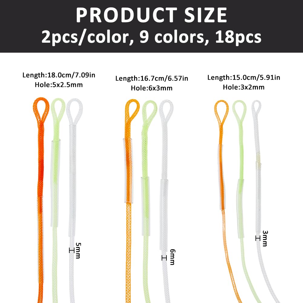 SUPERFINDINGS 18 Pièces 9 Styles Connecteur de Bas de Ligne pour Pêche à la Mouche Fils de Nylon Bas de Ligne Pêche 30lb Transparent et Connecteurs à Boucle Tressés de Ligne Capture Visibilité
