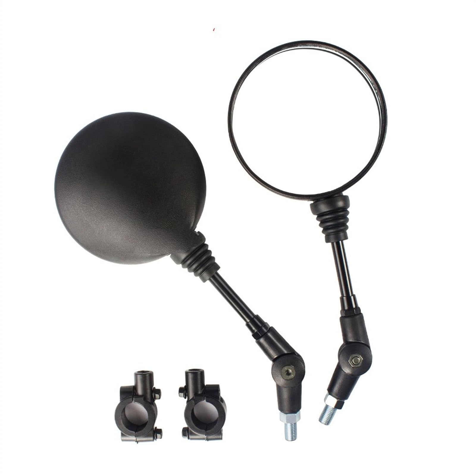 Lenkerendenspieg Motorrad Faltbare Runde Fahrradspiegel Weitwinkel-Motorrad-Rückspiege 360° Verstellbarer Fahrradreflektor E-Bike-Roller-Spiegel Moto Rückspiegel Spiegel (Farbe : With Handlebar Clamp