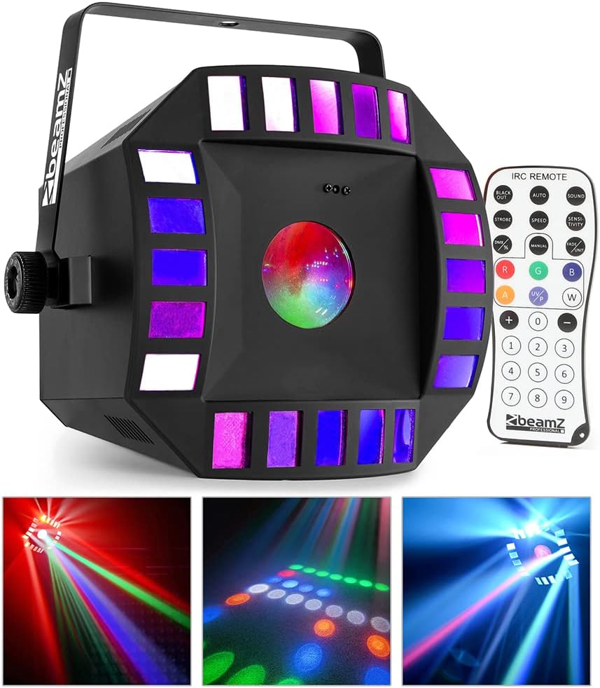 LED Multi Beam DJ Light Derby Effect Disco Party Lighting Beamz Cub4 RGBW DMX