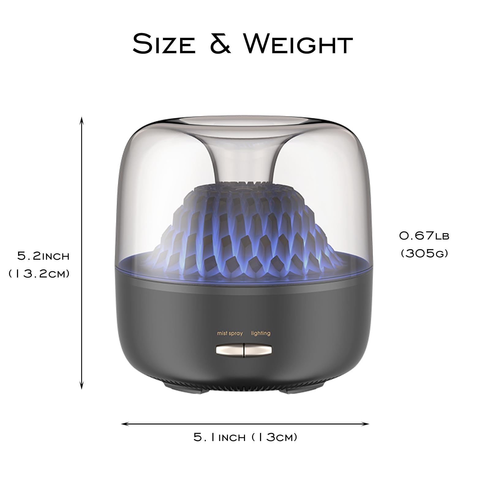 Diffusore di oli essenziali, umidificatore portatile con nebbia fredda, luce notturna a 7 colori e spegnimento automatico (nero)