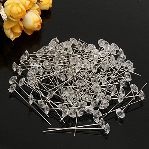 Lot De 100 épingles à Tête Transparente En Diamant Pour Bouquet De