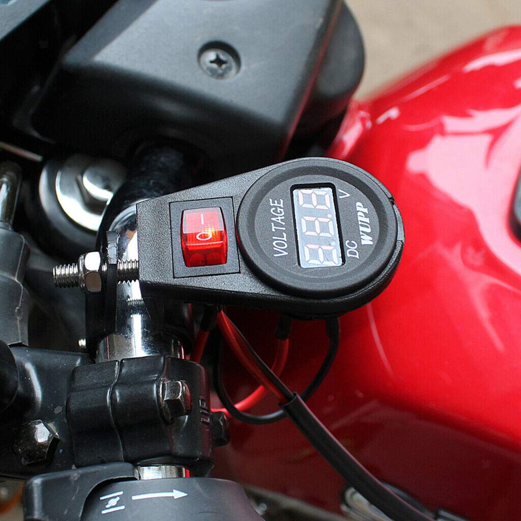 Amazon | JX-SHOPPU 防水 LEDデジタル電圧計 埋め込み式 LED