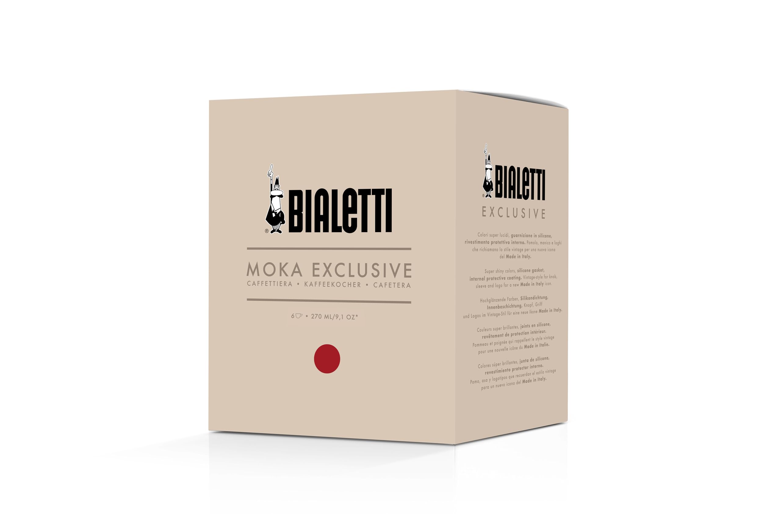 Condition photo showing Good Condition for Bialetti Mocha Exclusive Italian Red for 6 Cups, Direct Fire (Coffee Maker, Espresso Maker, Makinetta)