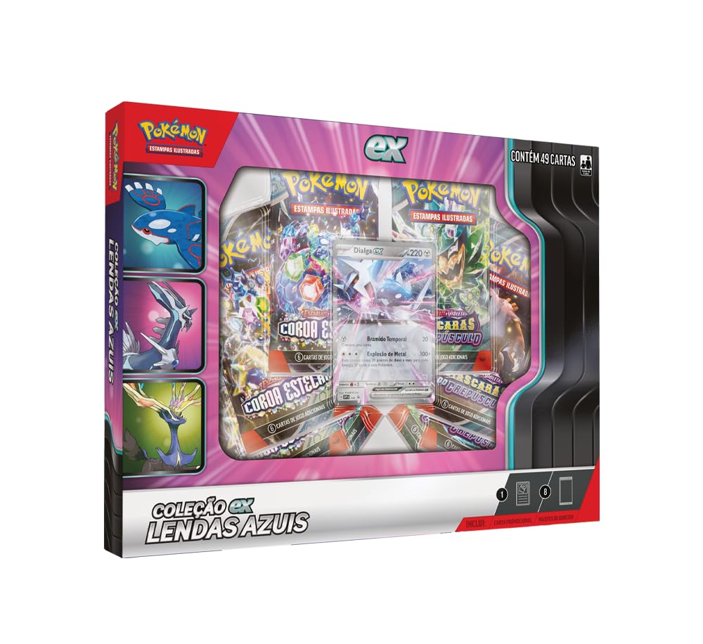 Pokémon TCG, Box Coleção Lendas Azuis Dialga EX - Certificado FSC