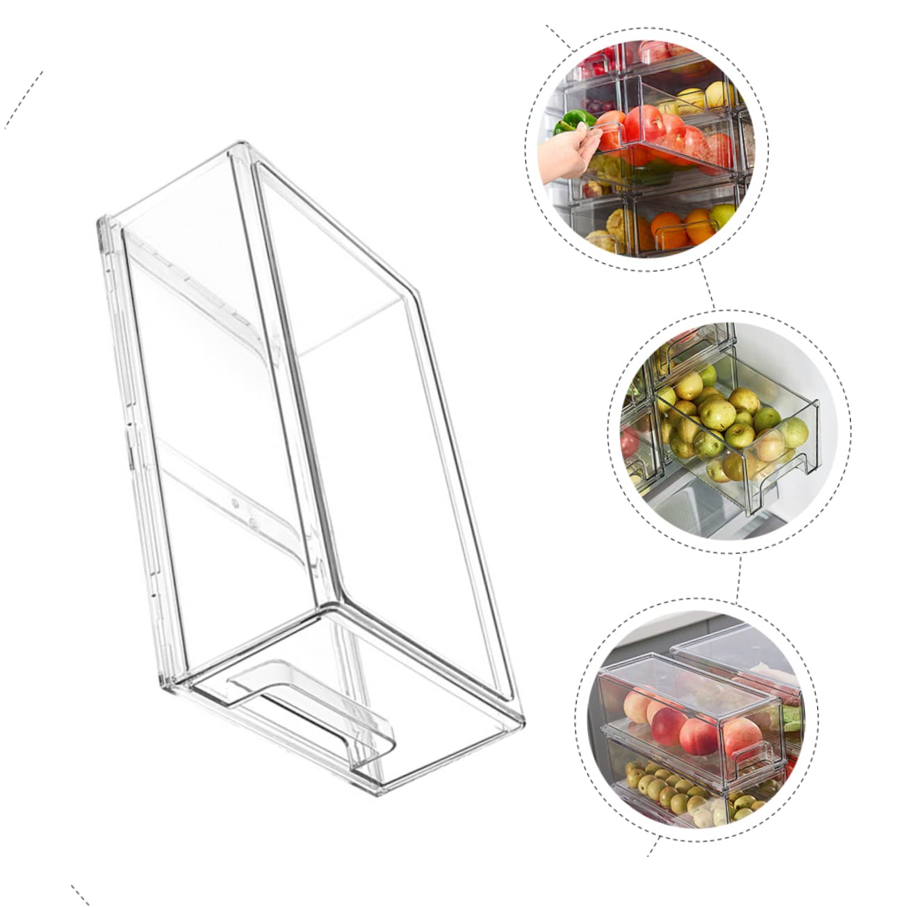 jojofuny Kühlschrankbox aus Pet mit Großer Kapazität Transparent und Leicht Herausnehmbar Schubladenbox für Gemüse und Geriebenen Käse Geeignet für Vorratskammer und Gefrierschrank
