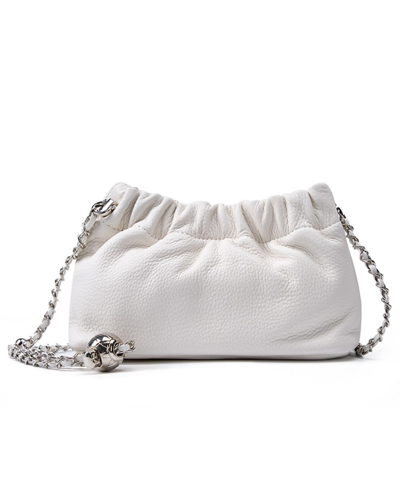 Premium Top-Grain Leather Crossbody Bag for Women Evening Purse Trendy Dumpling Clutch Hobo Cloud Shoulder Bag