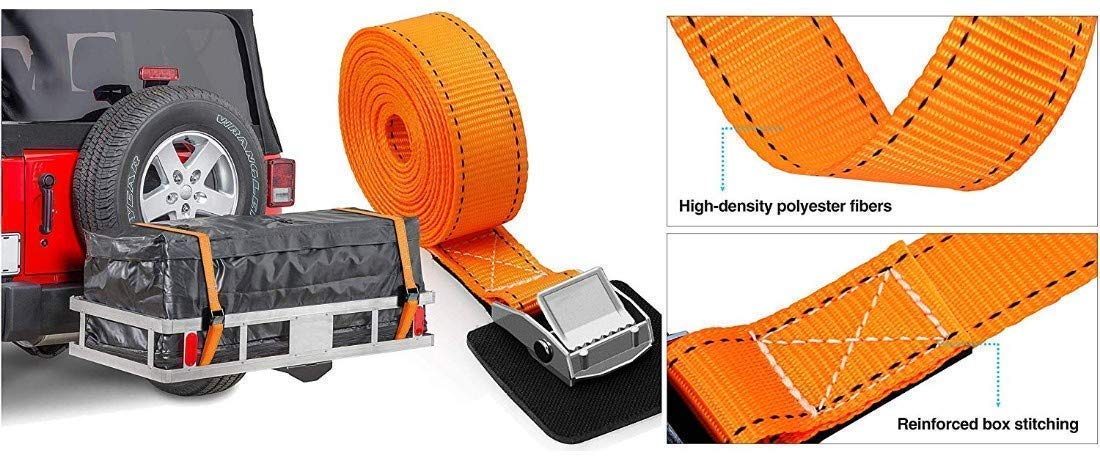 Vajin Ratchet Tie Down Straps Heavy Duty Truck Padded Cam Lock Buckle Tie Down for Motorcycles, Moving Appliances | 500 Kg Load Cap / 1500 Kg Break Strength Capacity (6 Meter) 4