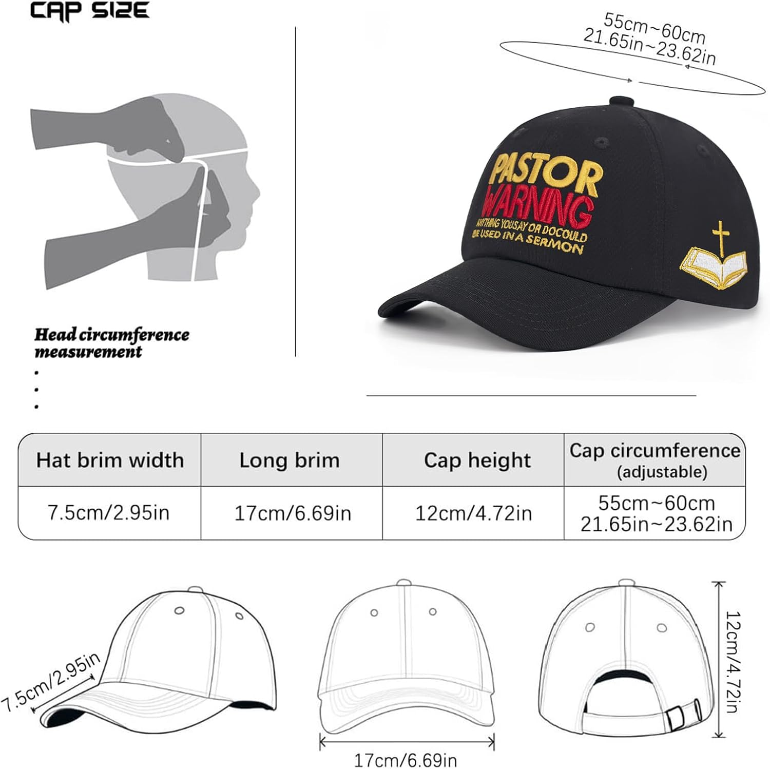 Embroidered Fishing Hat Trucker Hat for Men & Women Adjustable Mesh Cap for Dad Grandpa Mom Grandma - Dad Fishing Gift - Image 5