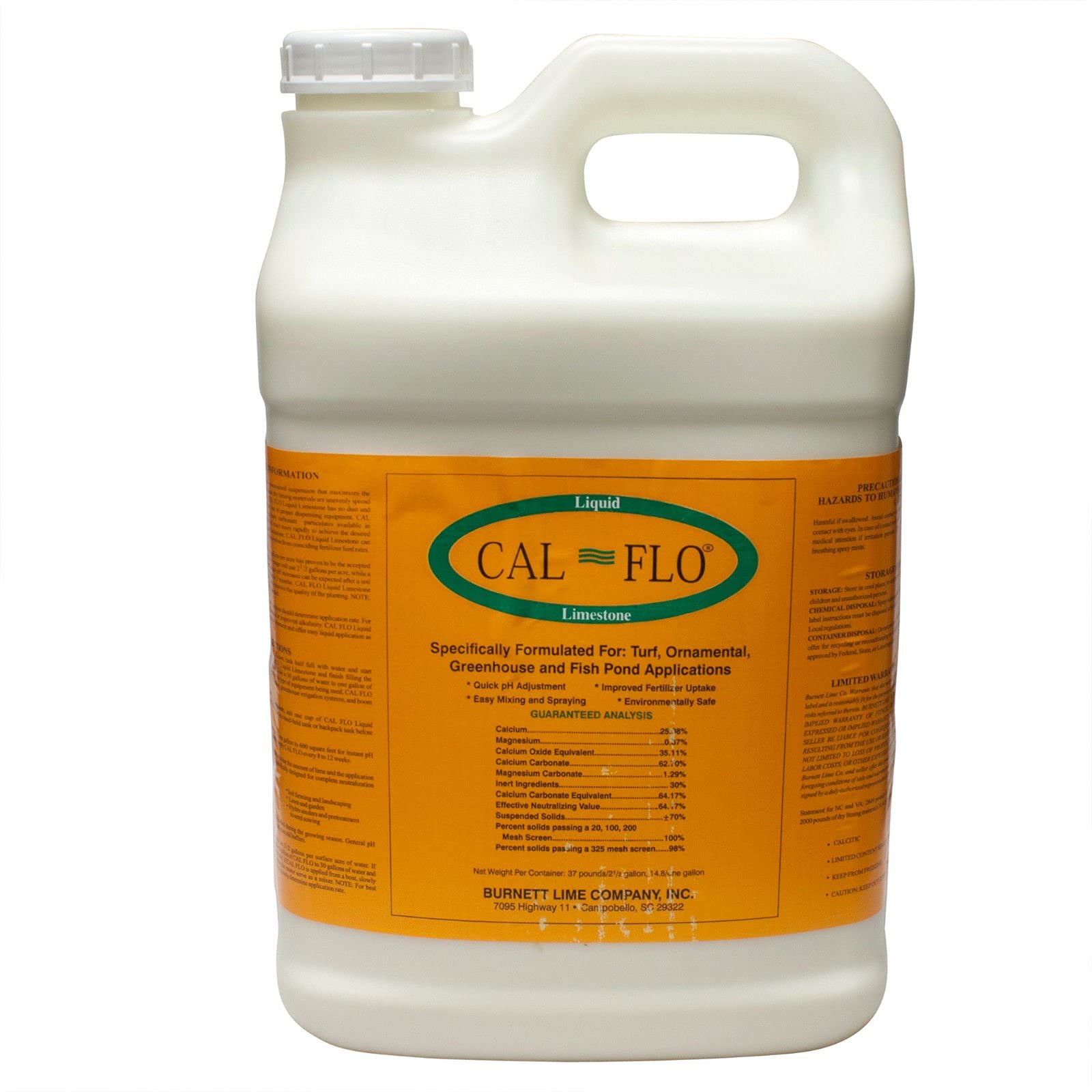 Cal FLO Liquid Limestone 2.5 GL Turf Ornamental Greenhouse Fish Pond Application ;from#americanpestsupply