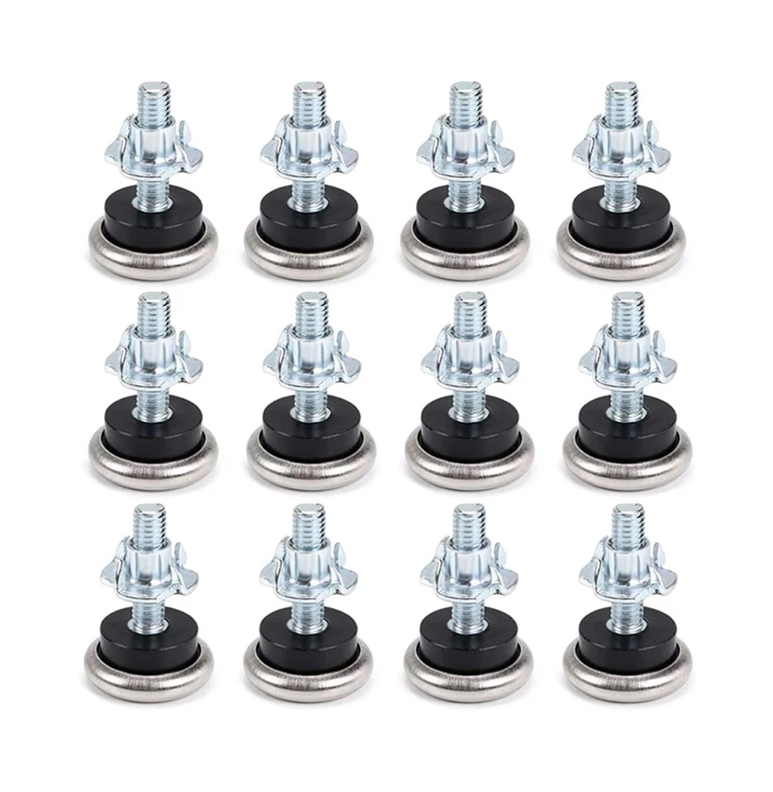 24 patas de mesa para muebles, almohadillas de fieltro M6 ajustables con nivelador de tuerca en T, protectores deslizantes para suelos de madera dura