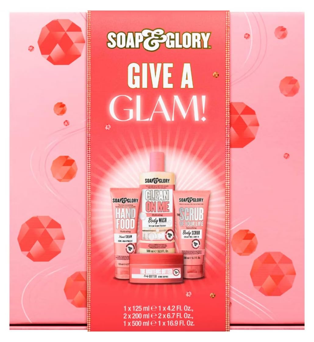 Soap & Glory Gift Set, Righteous Butter - Clean On Me Body Wash - Christmas Gift Set