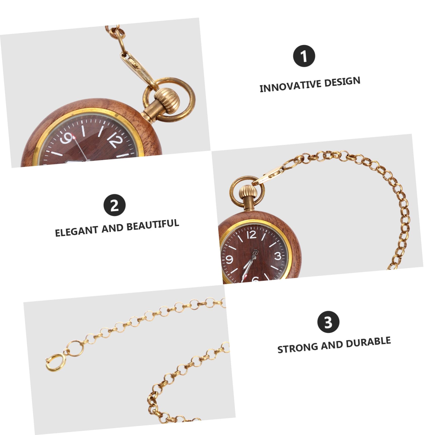 Toyvian Reloj de Bolsillo Precisión Vintage de Aleación, Movimiento de Cuarzo Estilo Clásico para Obsequio