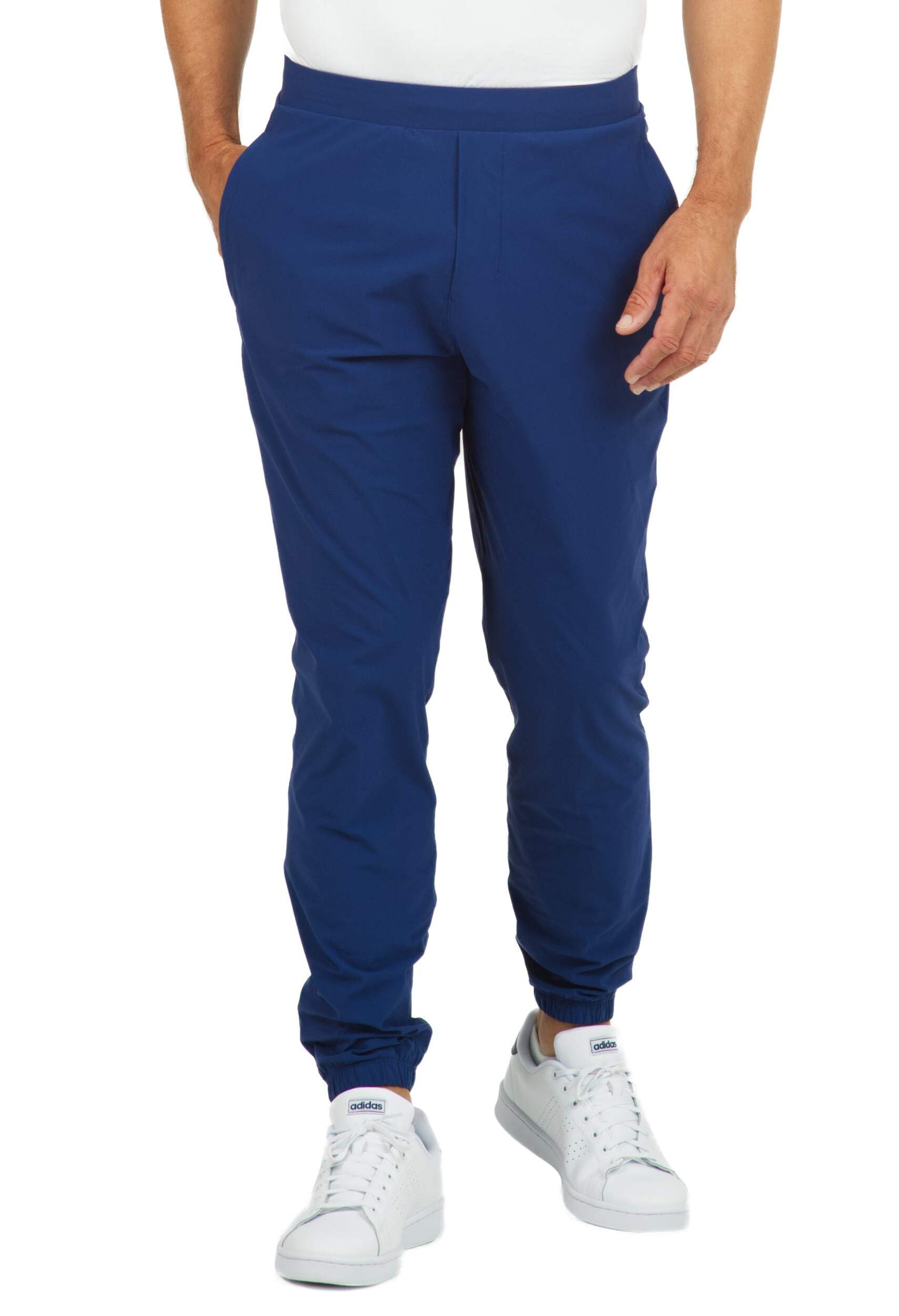IBKUL Men’s Athleisure Wear WFH Pants/Joggers with Front & Hidden Rear Waist Pockets in 3 Colors - 99000 Navy Solid XL