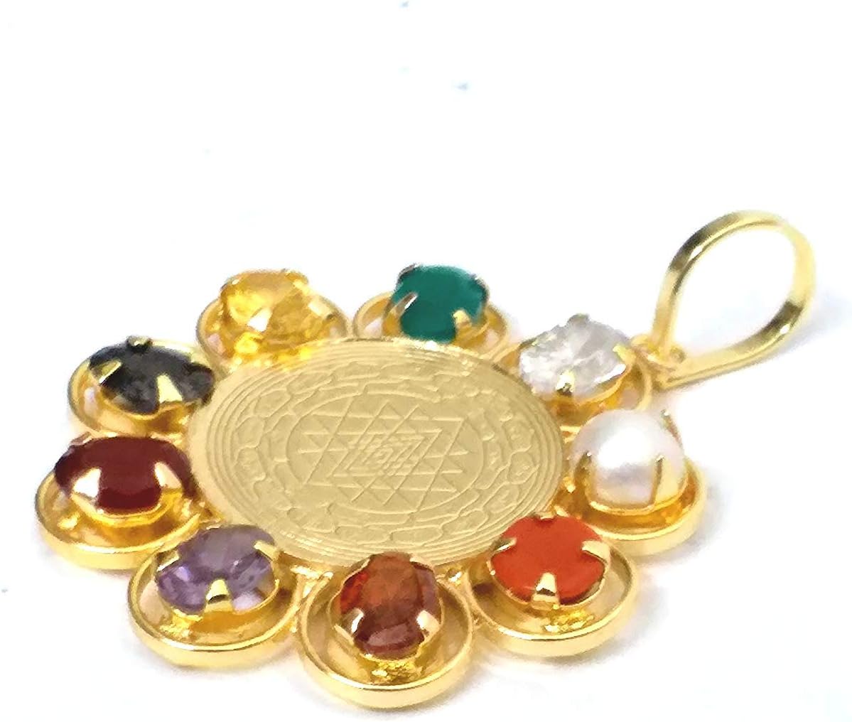 Shri Yantra Navratna Pendant For Navgraha Shanti |For Spiritual Mental Piece| Blessings For Family Home Business| Best And Real Quality Vastu Shastra Yantras (1 Pc)