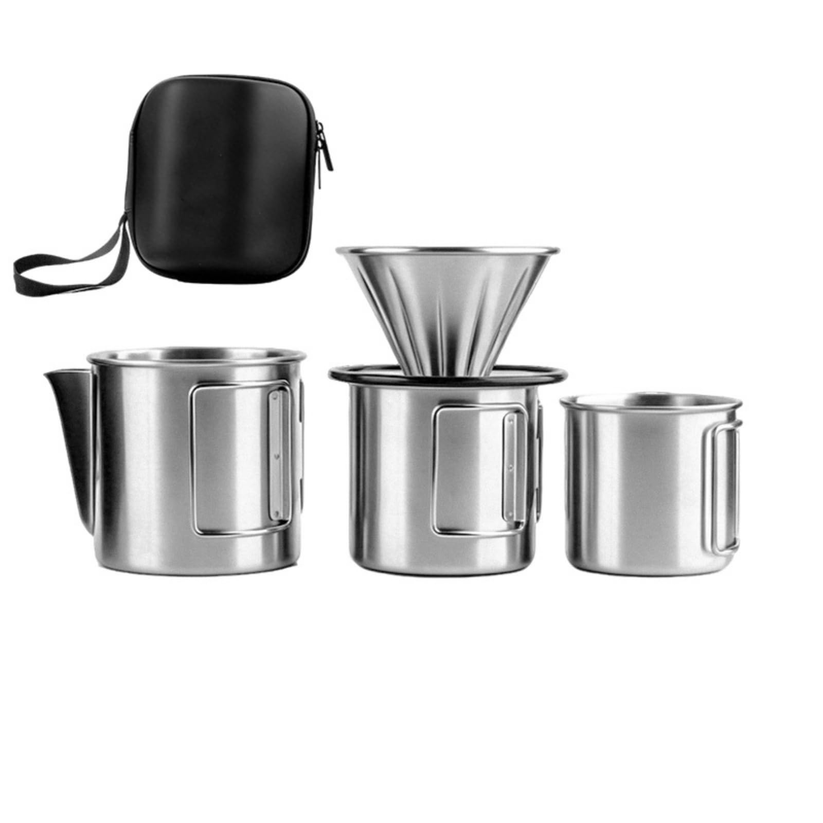 Kit café de resina térmico con taza reutilizable de 3 piezas para ahorrar espacio