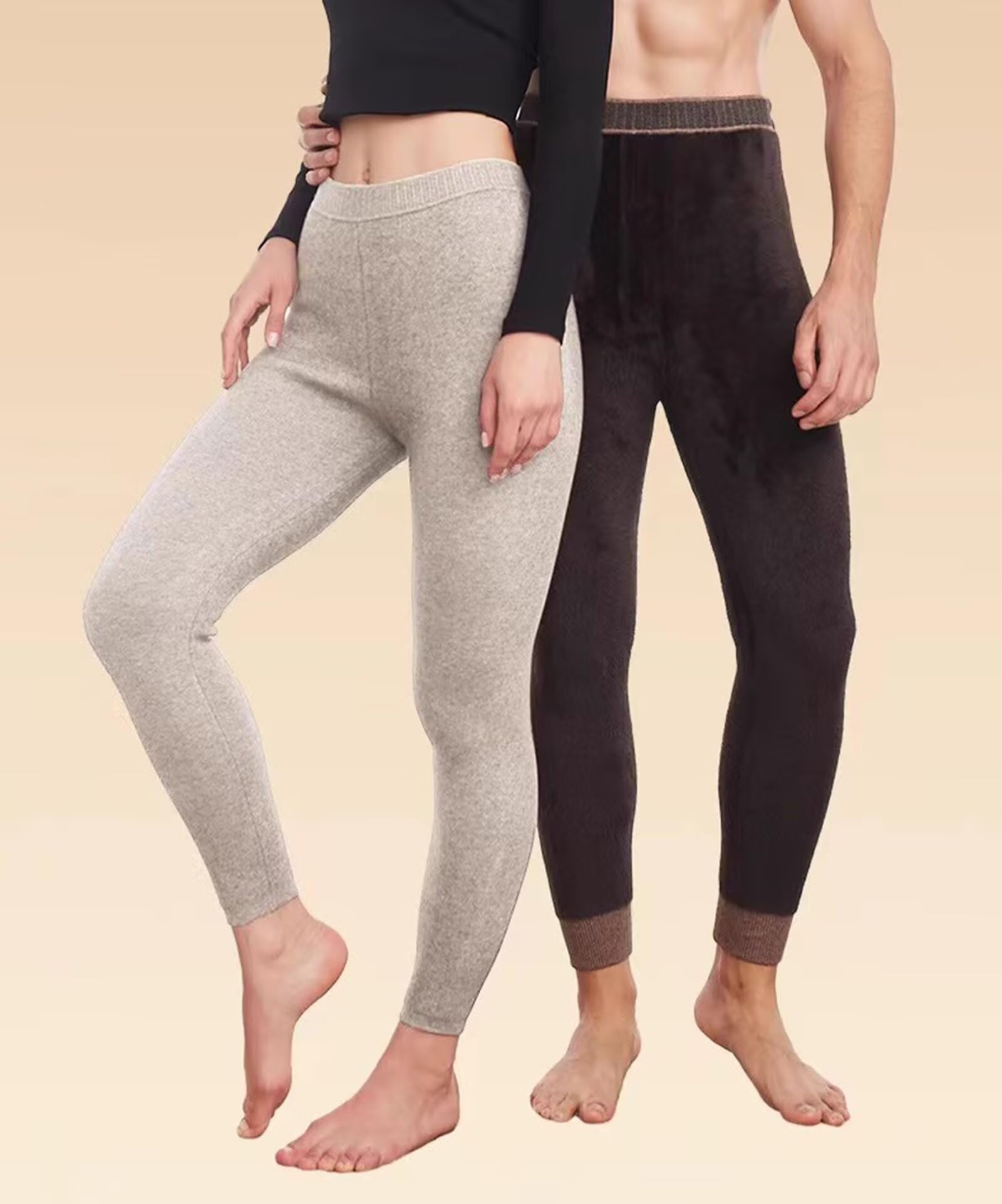 100% Cachemira Pantalon Termico Hombre Mujer Leggins Ropa Interior Térmica Hombre