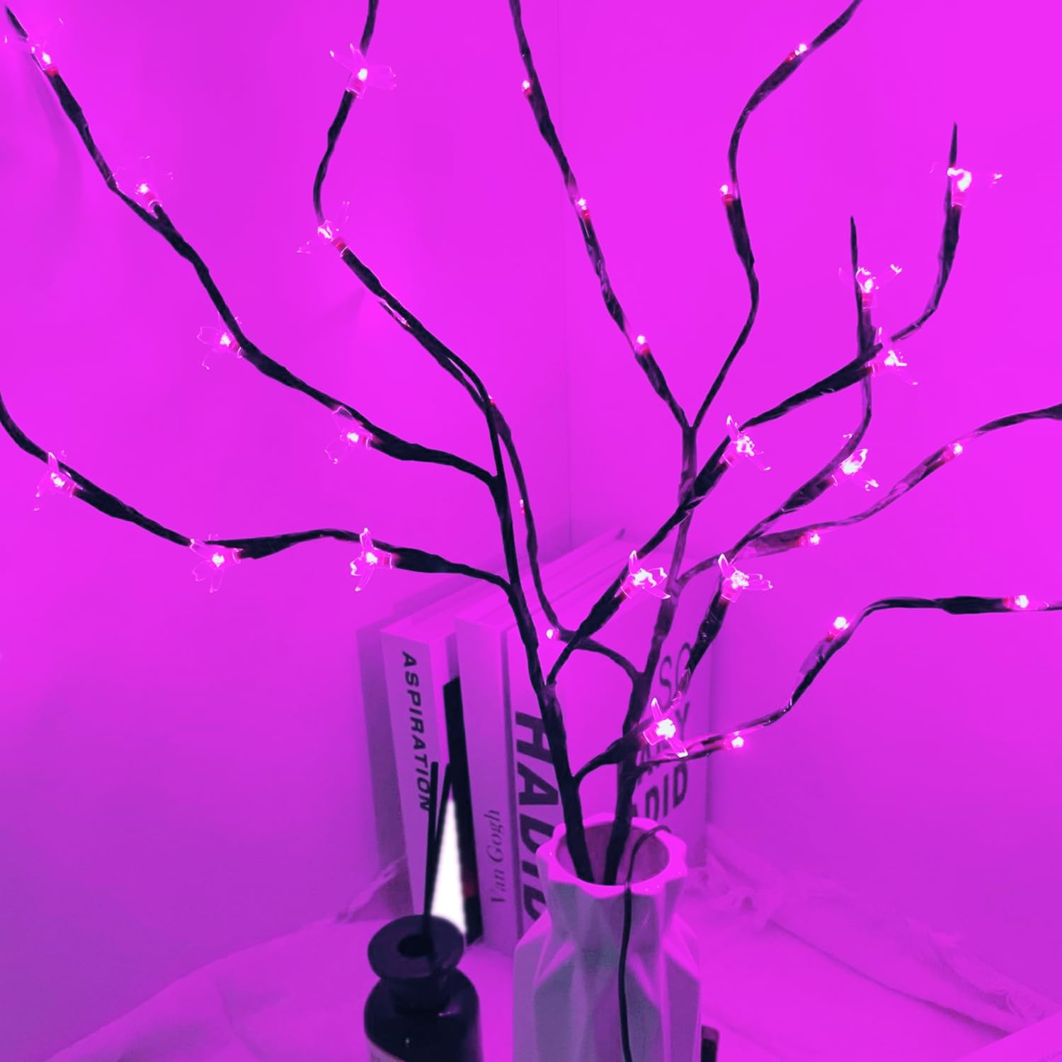 HFHungkeong LED Branch Light Battery Powered Artificial Lighted Twig Branches with 120LED Warm White Lights,6Pcs/Pack Lighted Branches for Vases Holiday Xmas Fireplace Home Bedroom Table Decorations — image 1