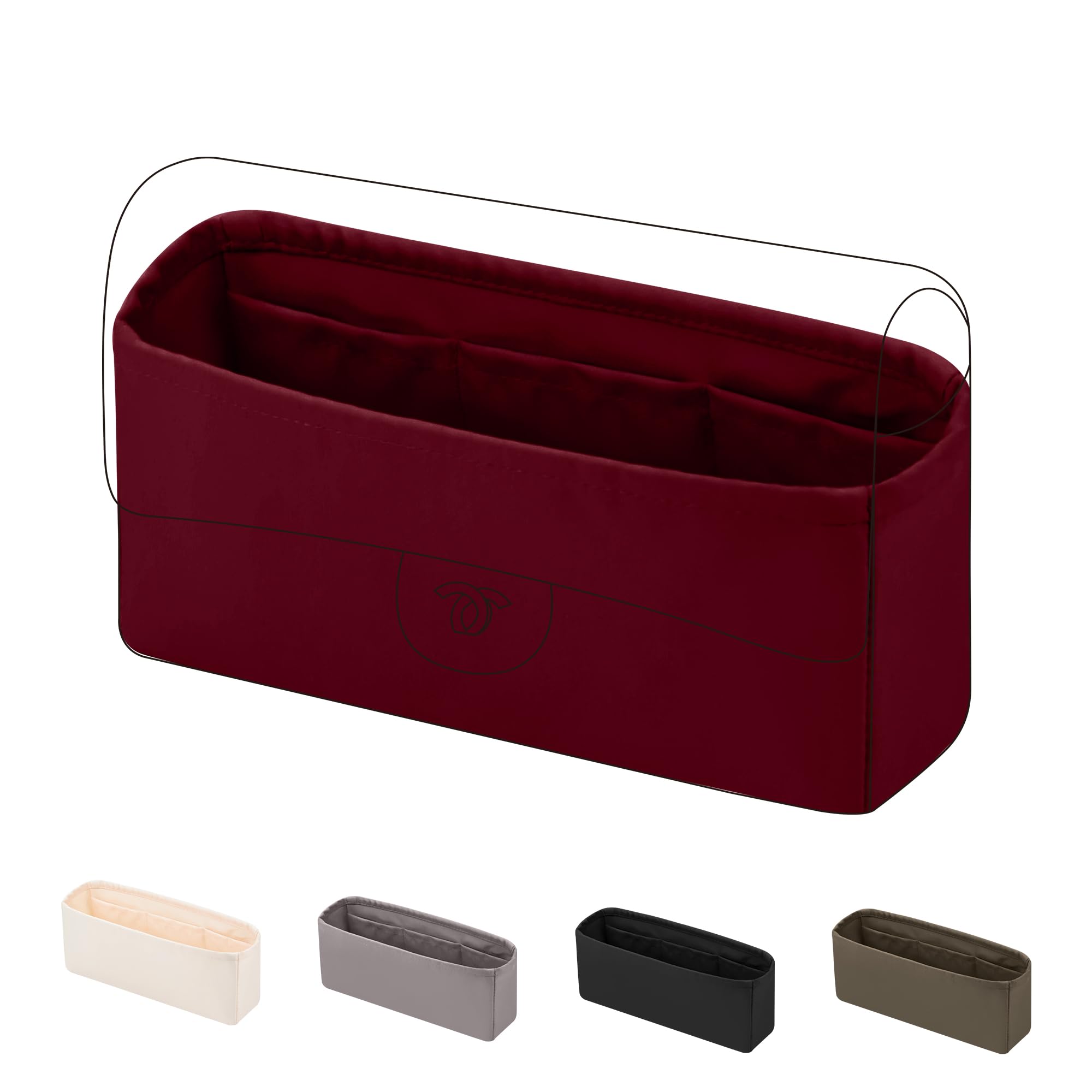 DGAZ Organizador para Bolso Chanel Classic Flap Medium 25, Vino rojo