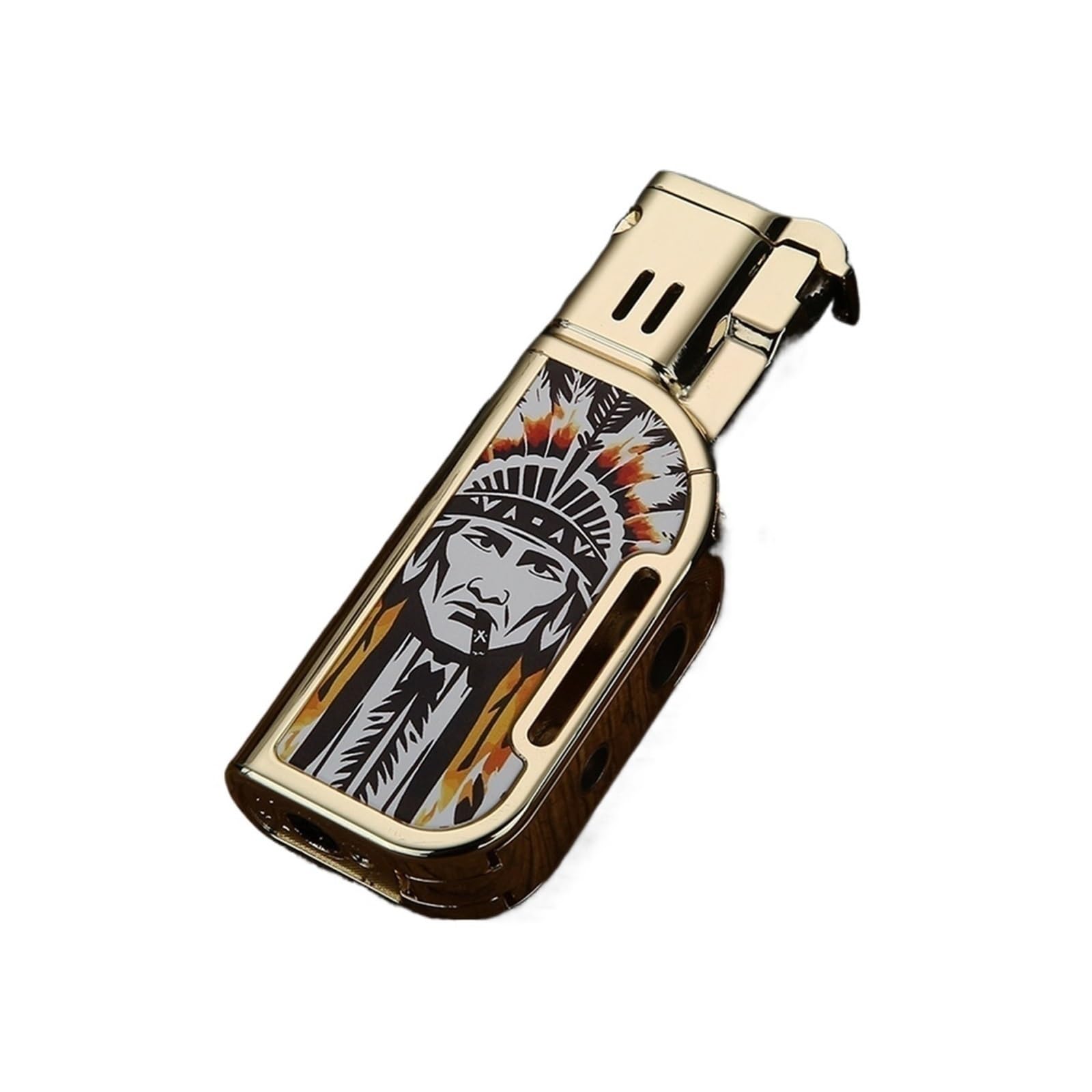 Premium Metal Lighter, Refillable Butane Lighter, Windproof Lighter with Visible Fuel Tank, Adjustable Soft Frame and Jet Frame, Torch Lighter, Dual Frame Lighter, (Yellow)