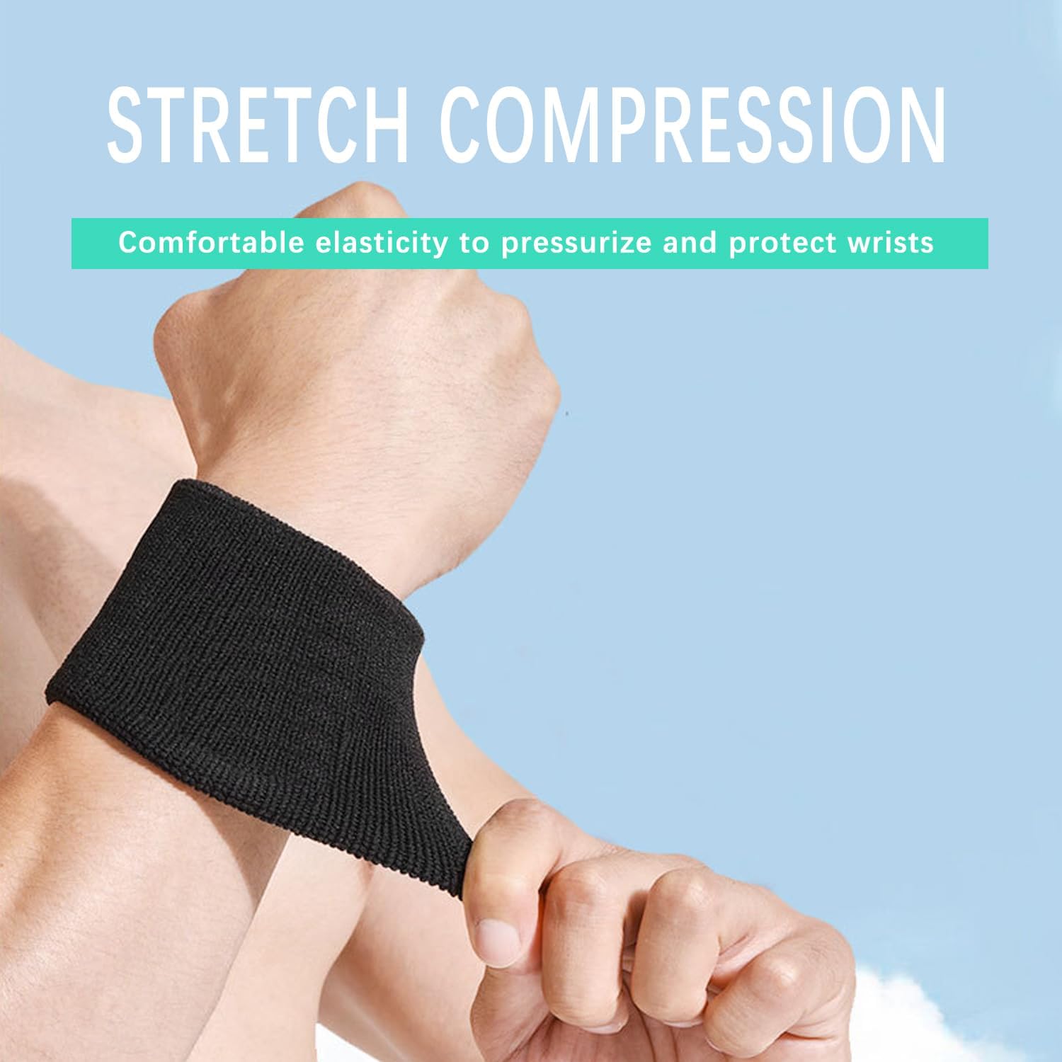 6 Pairs Sports Wristbands, JEMLYD Wrist Sweatbands for Men & Women, Stretchy & Sweat Absorbing Cotton Terry,Perfect for Basketball, Football, Tennis, Soccer, Running & Working Out(Multicolored) - Image 7