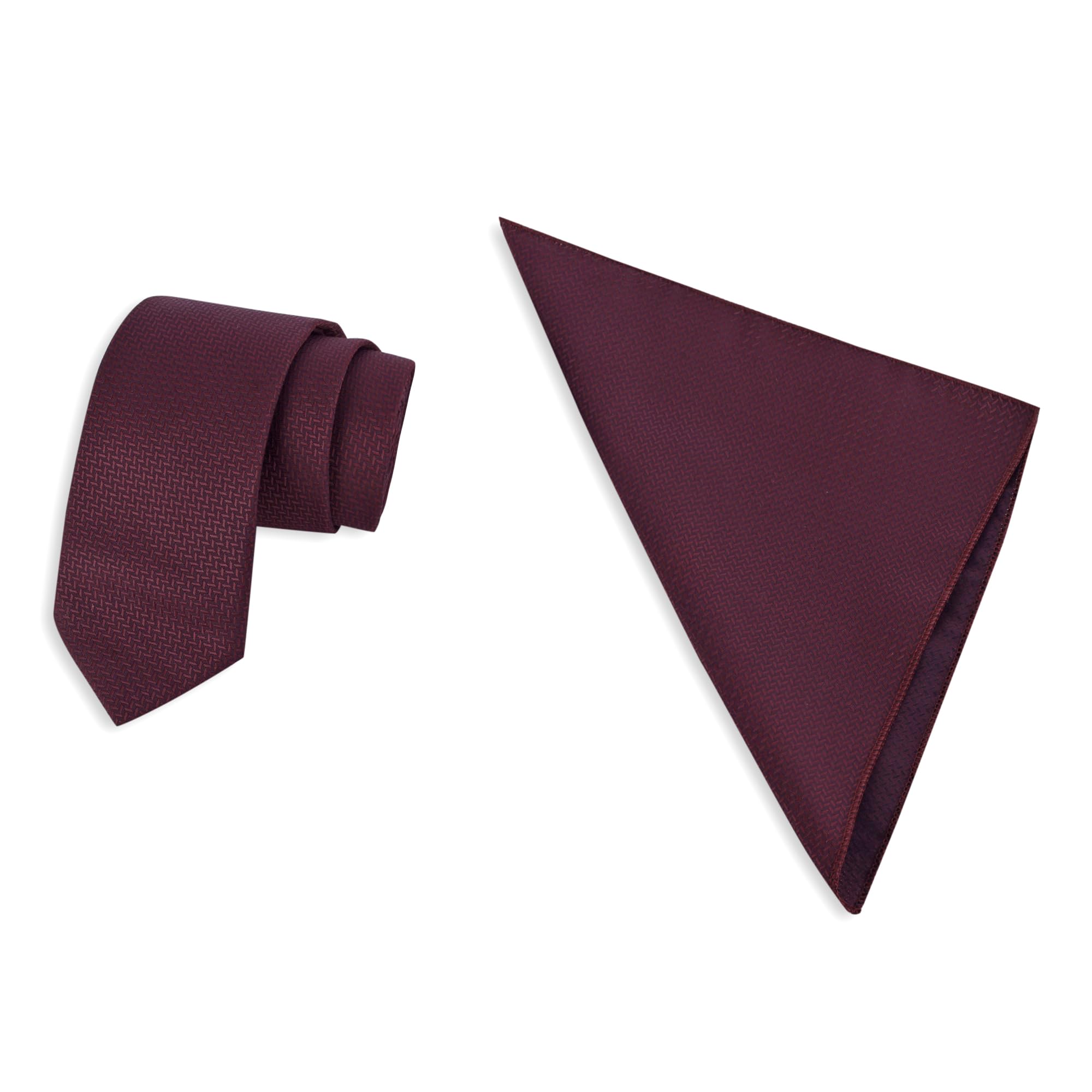 Bureaucrat Mens Plaid Micro Self Silk Woven Microfiber Elegant Classy Colored Formal Necktie for Men(Checkered Maroon) - Image 3 thumbnail