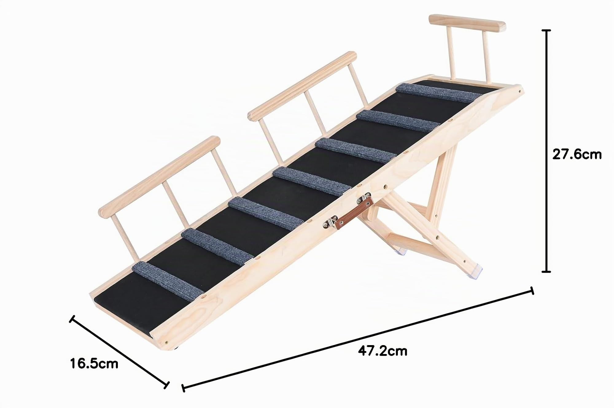VEVOR Rampa para Perros Longitud de 1200 mm Rampa Plegable Antideslizante para Perros Pequeños/Grandes Altura Ajustable 6 Niveles 35-70 cm Adecuada para Cama, Sofá, Acceso al Coche, Interior, Exterior