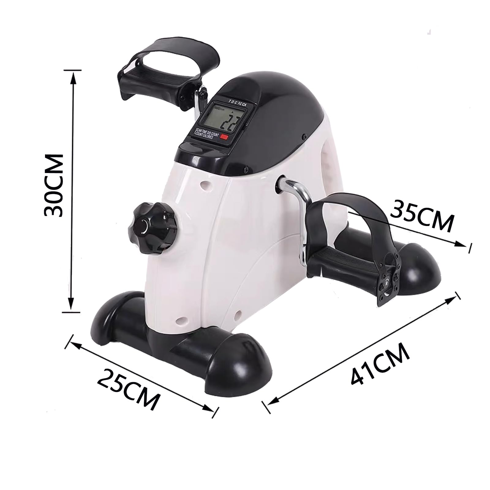 Pedales Estaticos Personas Mayores,Mini Bicicleta Estática con Pantalla LCD,Bicicleta de Ejercicio para Brazos y Piernas,Color Blanco y Negro