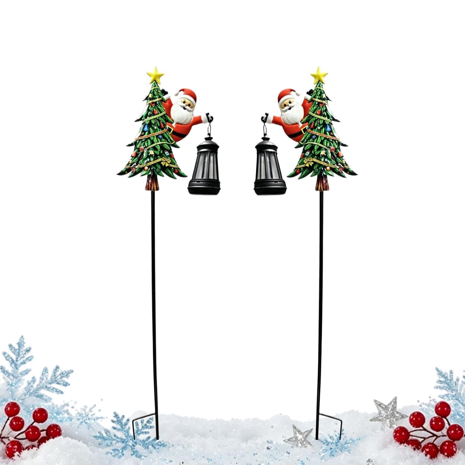 Lampes de Noël Solaires pour Jardin Lot de 2 Sapins Lumineux pour et