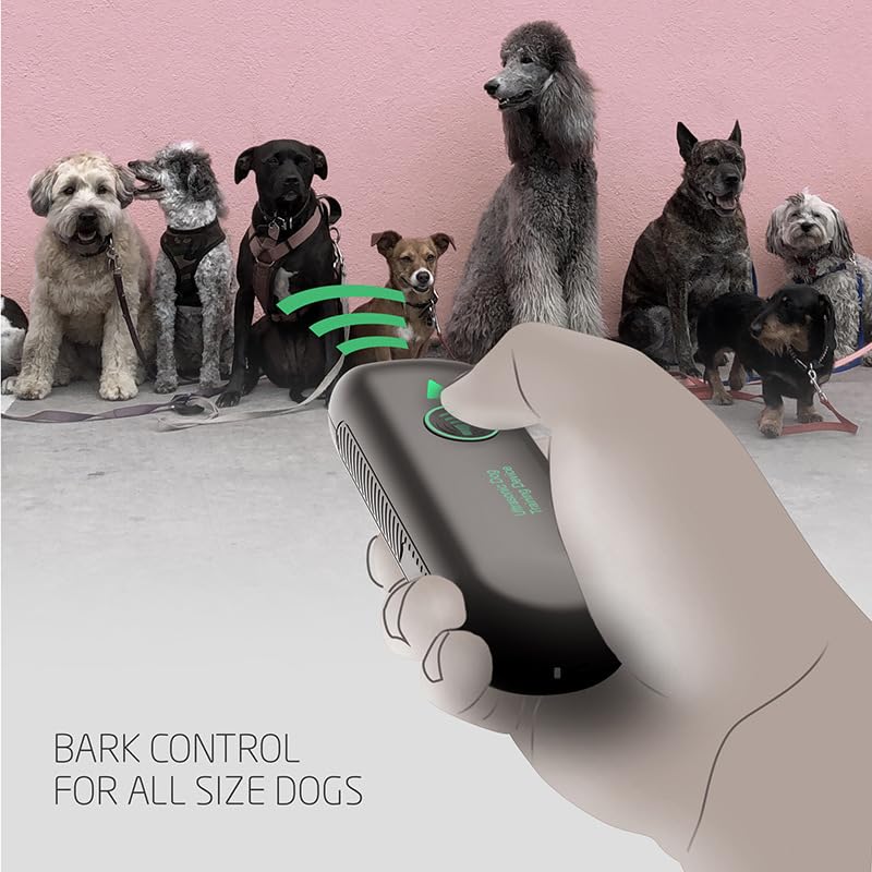 Dispositivo anti abbaio per addestramento del comportamento del cane, a frequenza variabile, deterrente per la corteccia del cane, 16,4 m, efficace gamma di controllo, 100% sicuro per interni