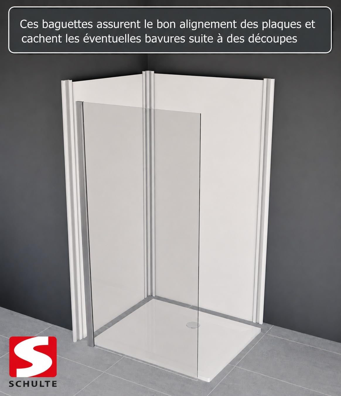 Schulte profilé d'angle intérieur 210cm blanc panneau mural