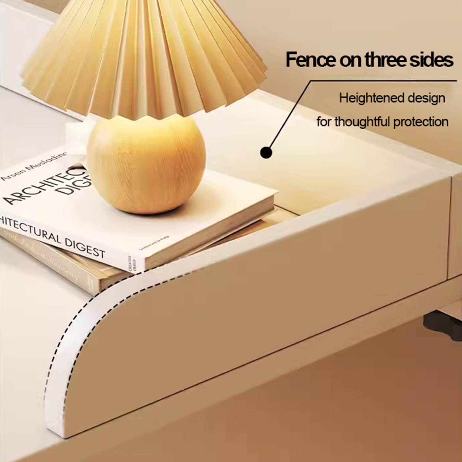 Table De Lit A Roulette，Hauteur Et Largeur RéGlables Au-Dessus du Lit Table D'Ordinateur Table MéDicale Roulante De Bureau De Plateau De Nourriture(Color:Blanc)