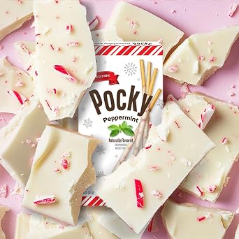 Pocky Peppermint Biscuit Sticks Limited Edition Mint Chocolate Snack, 2.36 oz (5-Pack)