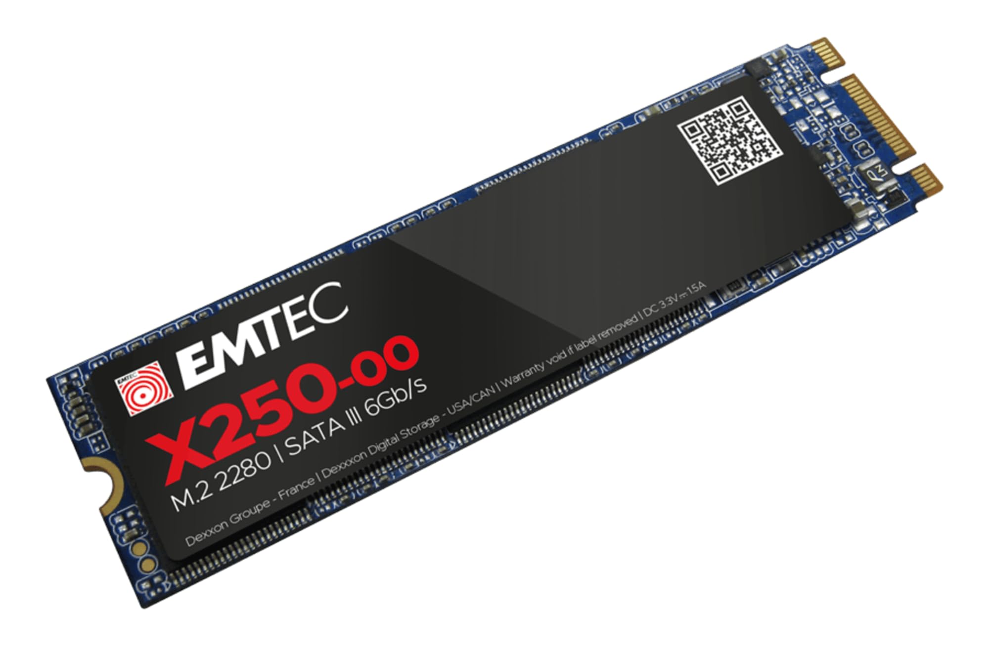 EMTEC - Disque Dur SSD Interne M.2 2280 SATA - Collection X250 Power Plus - 3D NAND - 512Go - 10x Plus Rapide qu’un Disque Dur Classique - Ultra-Performant