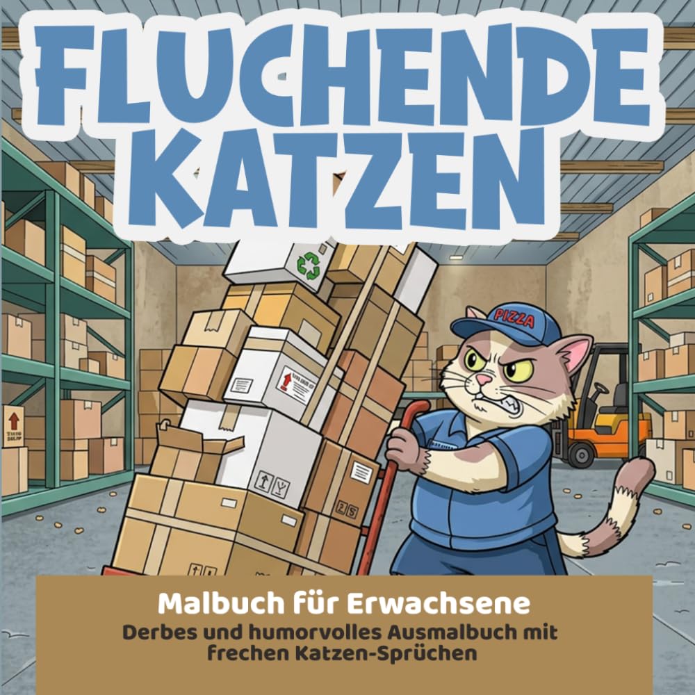Fluchende Katzen - Malbuch für Erwachsene | Derbes und humorvolles Ausmalbuch mit frechen Katzen-Sprüchen