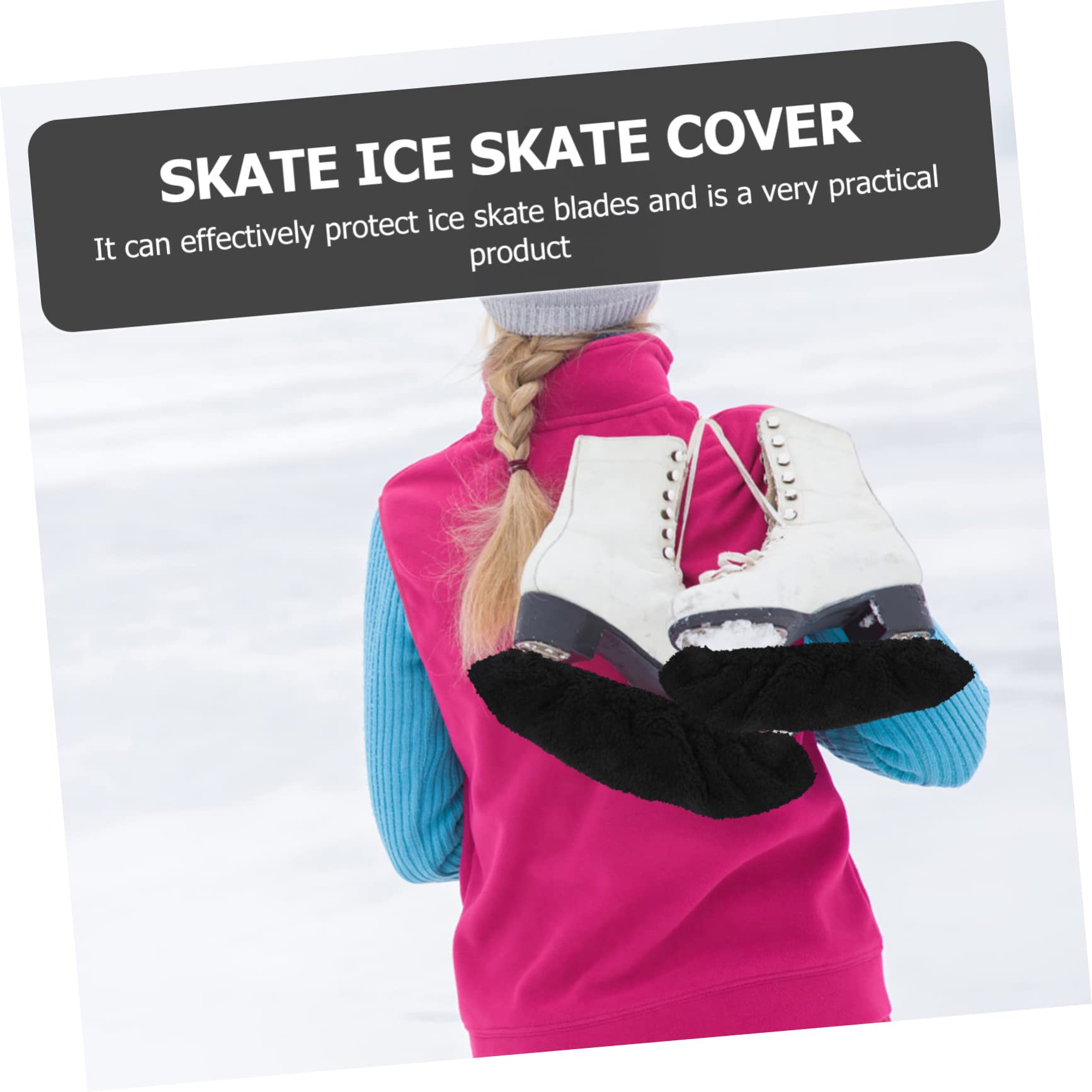HANABASS 6 Paires Ensemble De Patins Housses De Patins à Glace Manchons De Lames De Patins Couverture De Sport Couvre-Chaussures De Patinage Patins Gardes Côte Polyester Élasticité Enfant