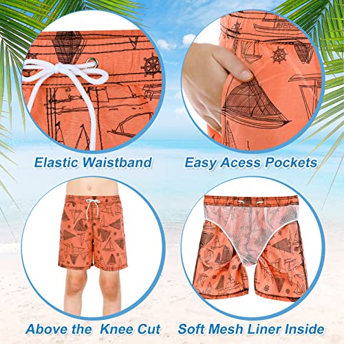 6 Pcs Boys Swim Trunks Quick Dry Swimsuit Swim Trunks with Mesh Lining Swimming Clothing for Boys4