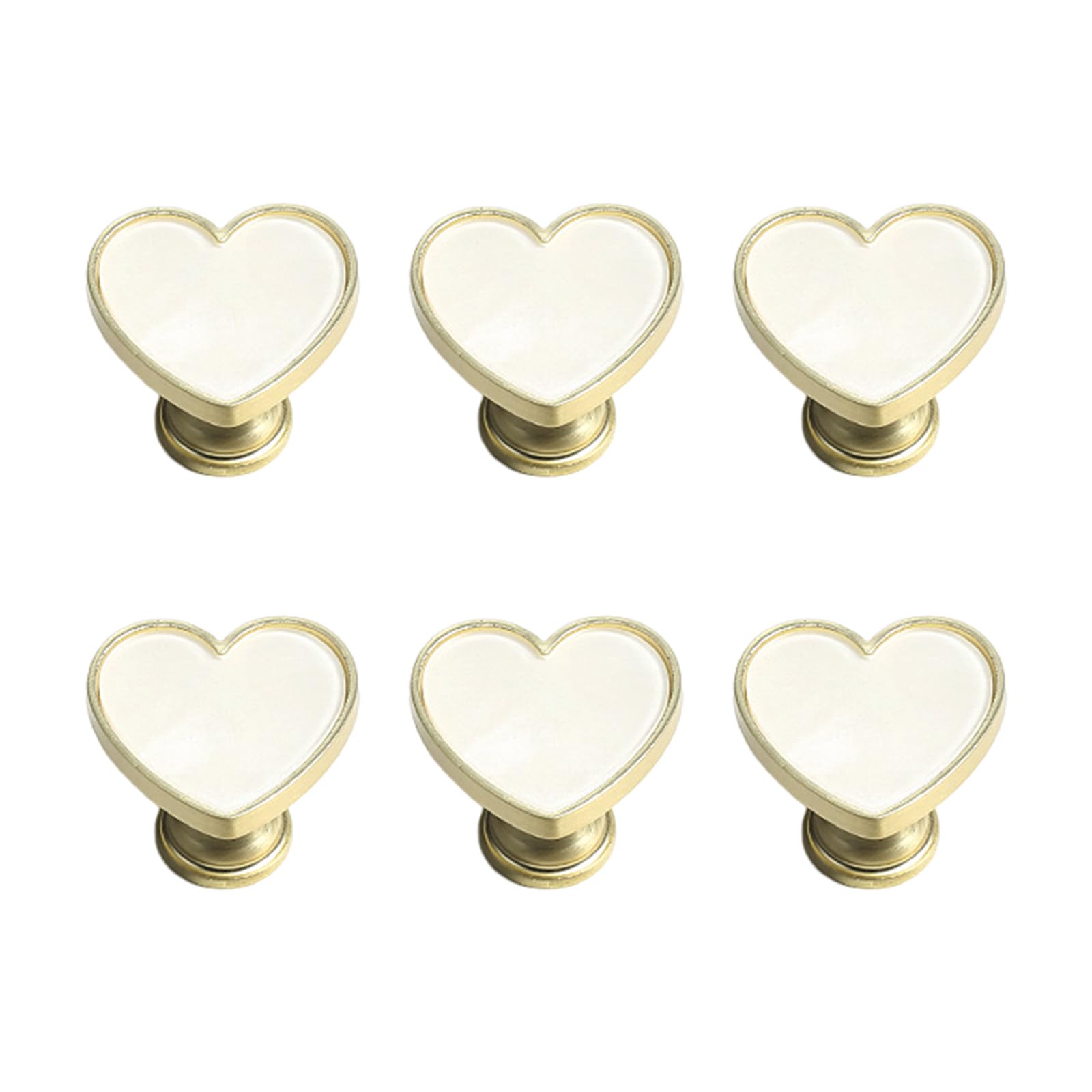Zinc Alloy Heart Cabinet Knob Set of 6 Decorative Drawer Pull Hardware for Nightstands Dressers Cabinets and Doors Heart Cabinet Knobs Drawer Pull Set Dresser Hardware Nightstand Knobs Decorative Zinc