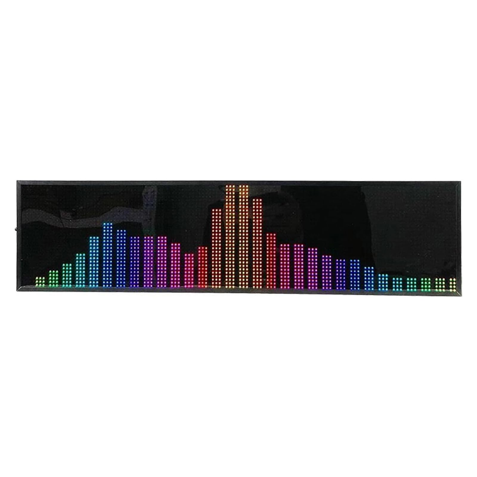 Analizador De Espectro Musical LED, Pantalla De Espectro Rítmico Musical RGB, con Color Ajustable, Modos De Reloj, Control Remoto Y Control por Cable Audible.