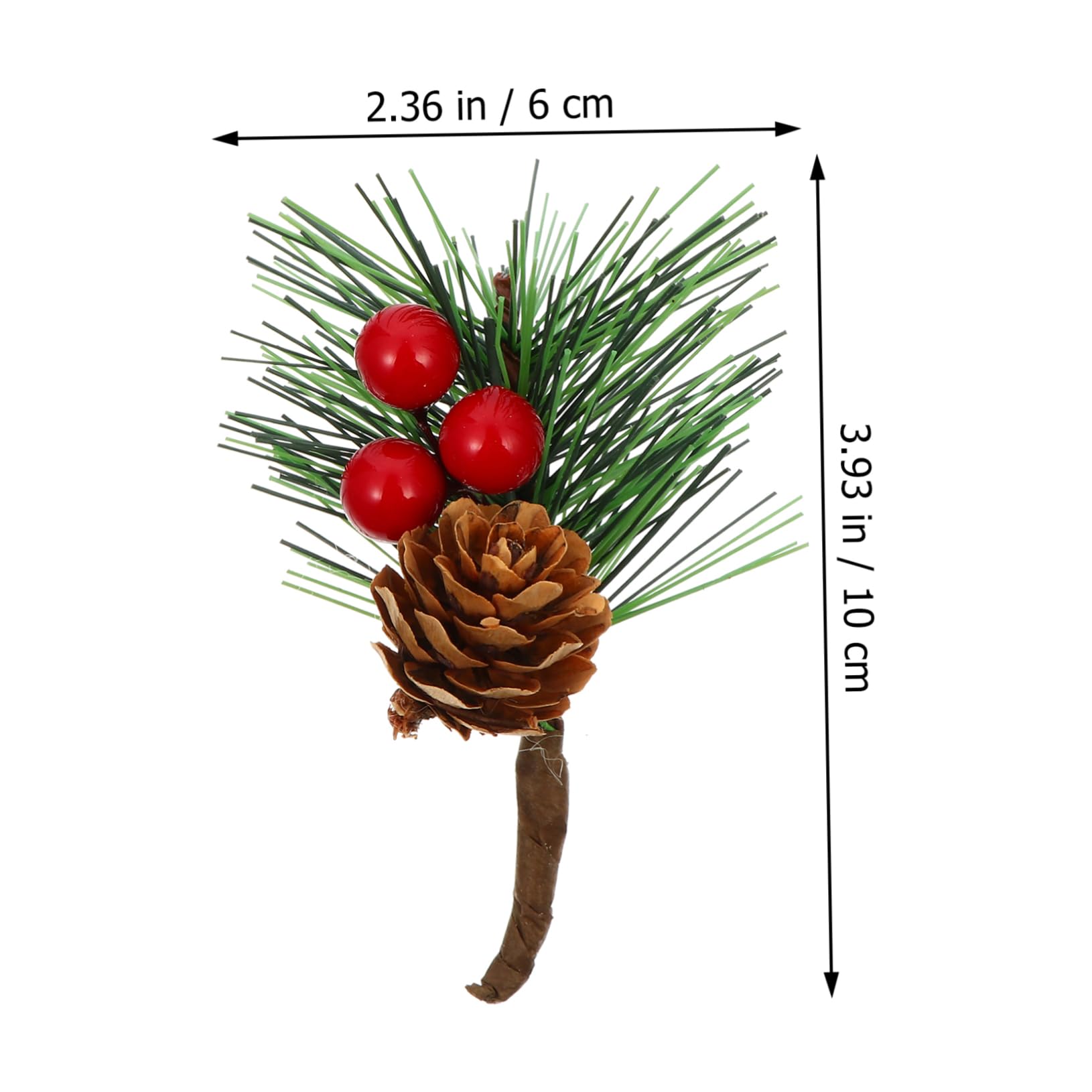 Ciieeo 30 Piezas Piñas navideñas para Cortar ramitas Plantas Artificiales decoración de Rama de Cono de Pino Ramas de Cono de Pino Ramos de Bayas simulados Ramo de Bayas PVC
