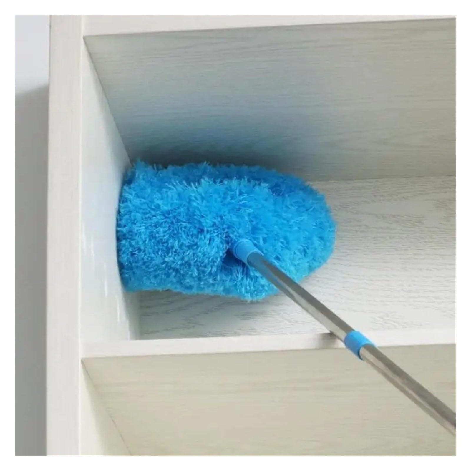 Ventilatore da soffitto in microfibra per spolverino allungabile manico lungo riutilizzabile spazzola detergente (verde)