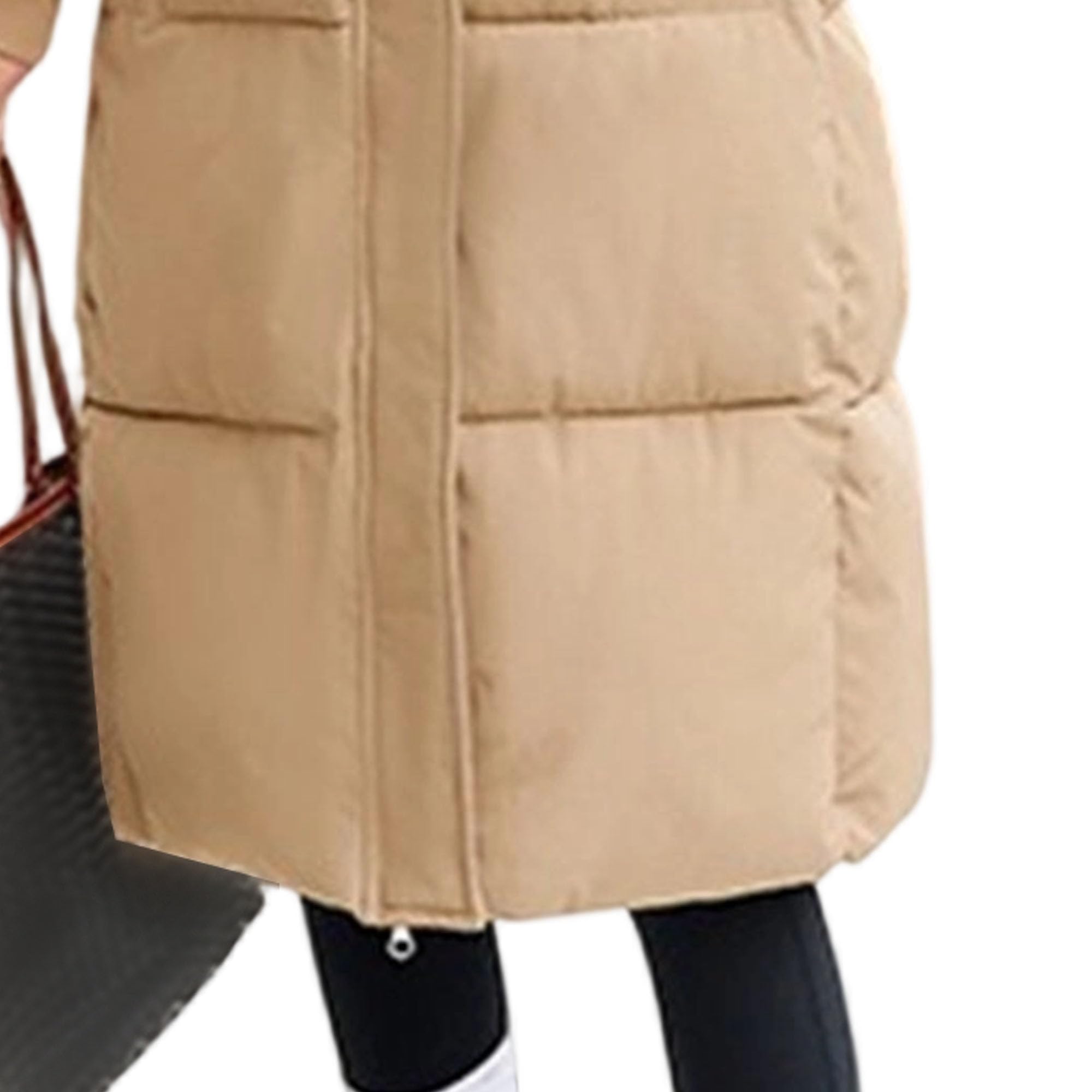 Giacca invernale da donna, casual, lunghezza al ginocchio, con cappuccio e