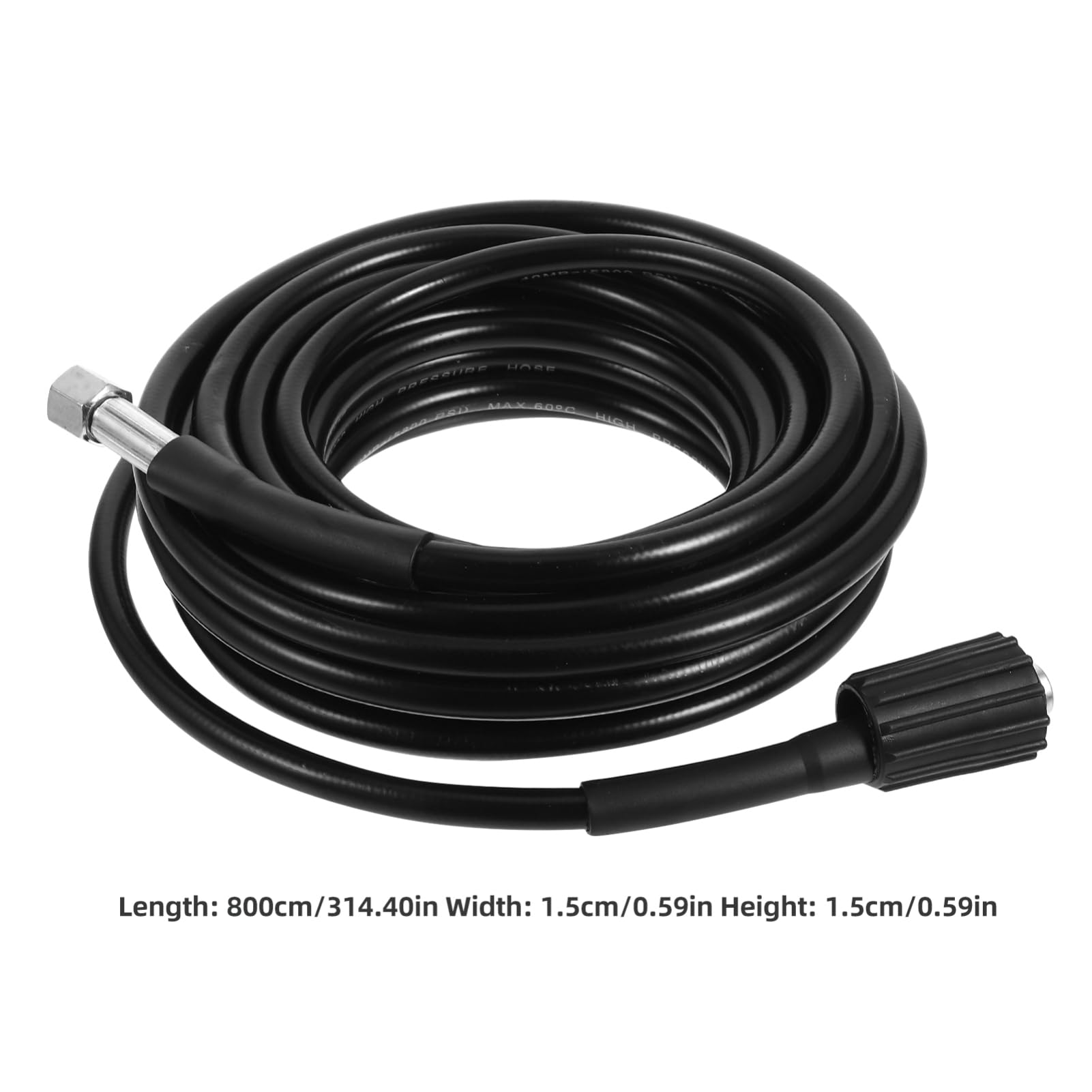 Tubo Flessibile ad Alta Pressione 8m 160 Bar Pvc Nero
